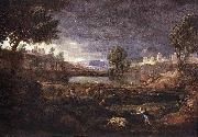 Nicolas Poussin Stormy Landscape with Pyramus and Thisbe Spain oil painting artist